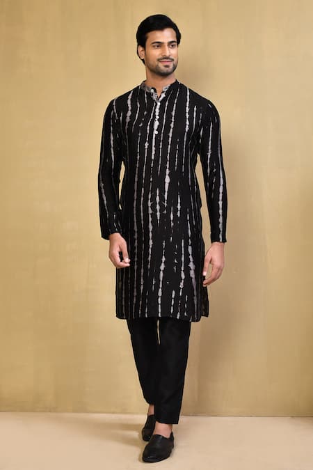 Arihant Rai Sinha Stripe Pattern Tie-Dye Kurta & Pant Set 