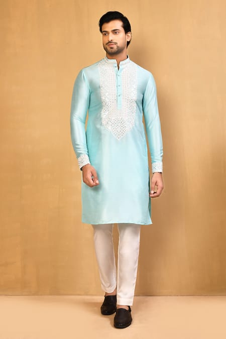 Arihant Rai Sinha Floral Mirrorwork Kurta With Polo Pant 