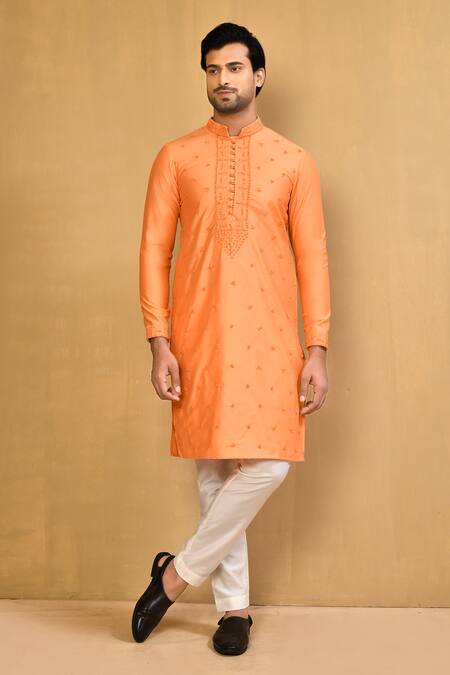 Arihant Rai Sinha Floral Butti Embroidered Kurta With Polo Pant 