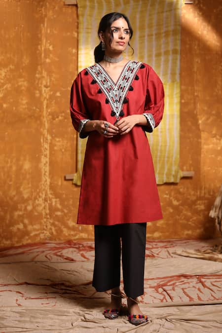 Shivani Bhargava Embroidered Neck Short Tunic 