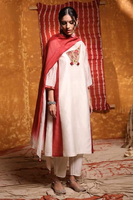 Shivani Bhargava Colorblock Tribal Embroidered Kurta Set 
