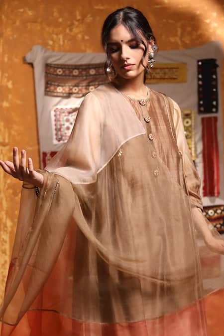 Shop Shivani Bhargava Multi Color Handloom Cotton Tassels, Embroidery Block Panelled Dupatta at Aza Fashions Shop_Shivani Bhargava_Multi Color Handloom Cotton Tassels, Embroidery Block Panelled Dupatta _at_Aza_Fashions