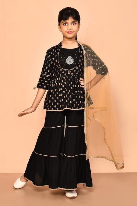 Samyukta Singhania Printed Peplum Kurta Sharara Set 