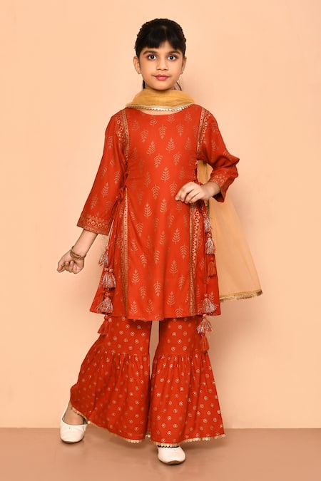 Samyukta Singhania Leaf Print Kurta Sharara Set 