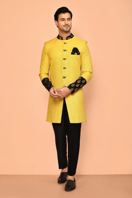 Aryavir Malhotra Placement Print Sherwani Set 