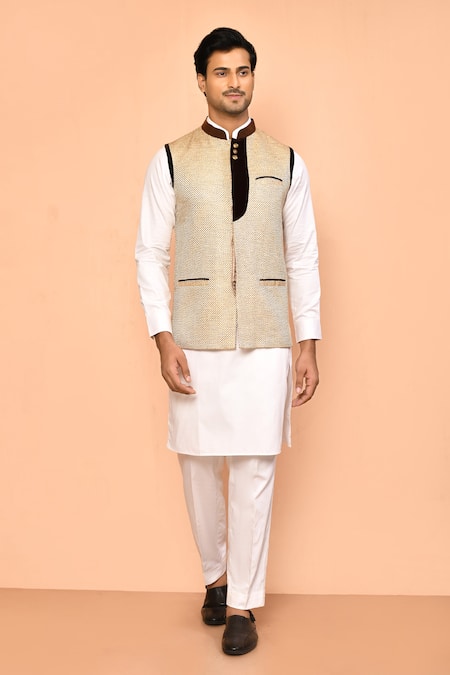 Aryavir Malhotra Jute Textured Nehru Jacket 