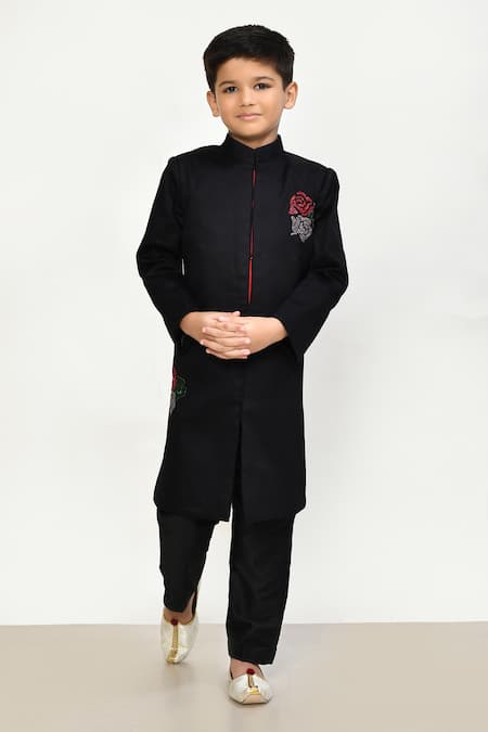 Samyukta Singhania Placement Rose Embroidered Sherwani Set 