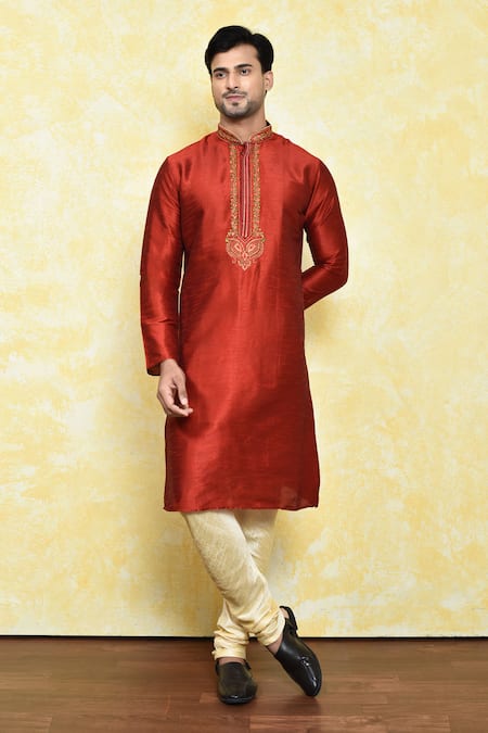 Samyukta Singhania Placket Thread Work Kurta & Churidar Set 