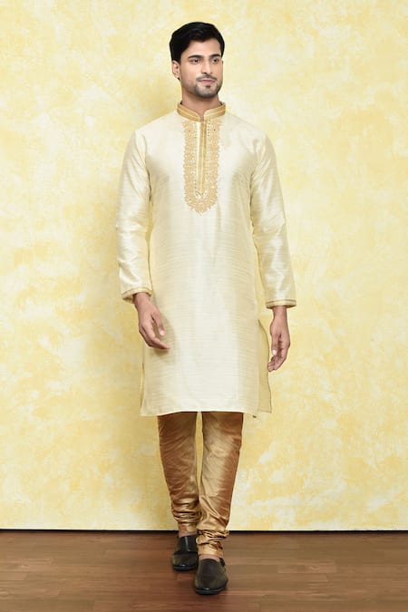 Samyukta Singhania Placket Work Kurta & Churidar Set 
