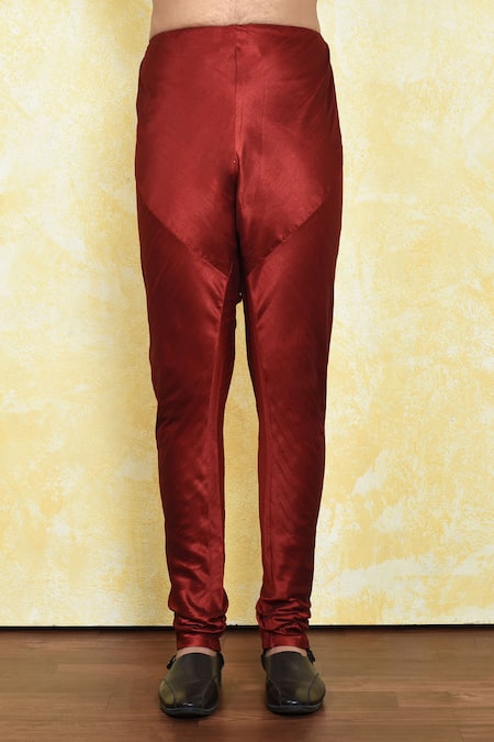 Arihant Rai Sinha_Yellow Silk Embroidery Collar Kurta And Churidar Set _Online_at_Aza_Fashions