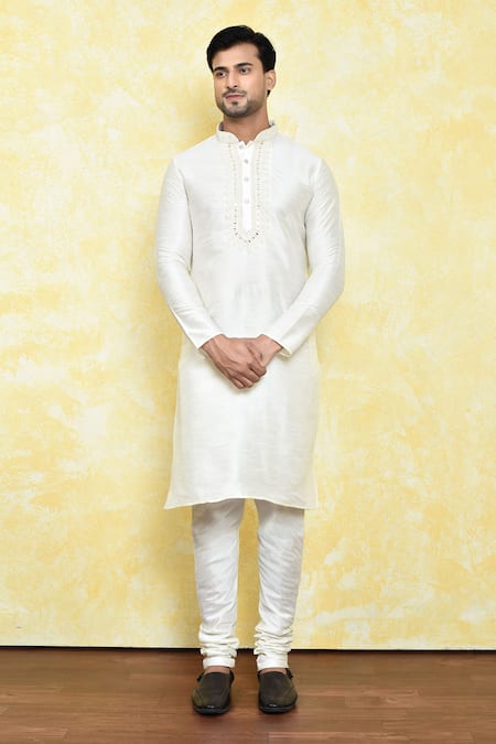Samyukta Singhania Placket Mirror Embroidered Kurta & Churidar Set 
