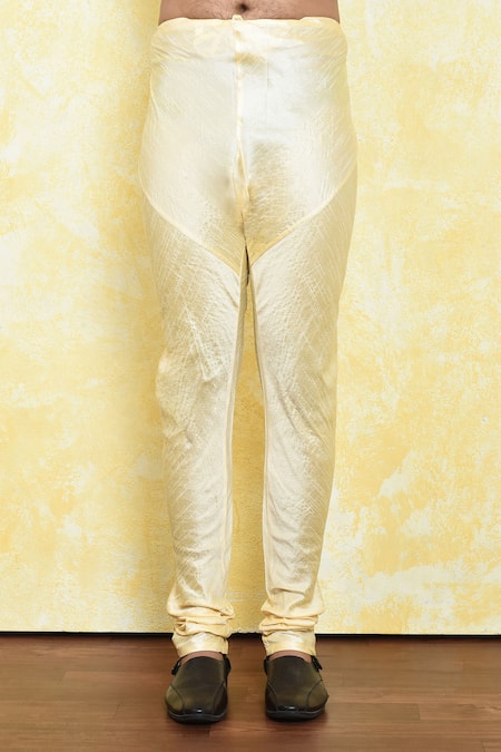 Arihant Rai Sinha_Blue Silk Mirrors, Embroidery Collar Kurta And Churidar Set _Online_at_Aza_Fashions