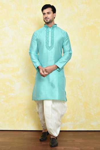 Samyukta Singhania Embroidered Placket Straight Kurta With Dhoti Pant 