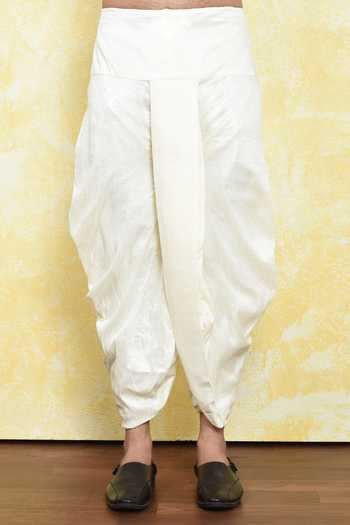 Buy_Arihant Rai Sinha_Cream Silk Embroidery Bloom Kurta With Dhoti Pant _Online_at_Aza_Fashions