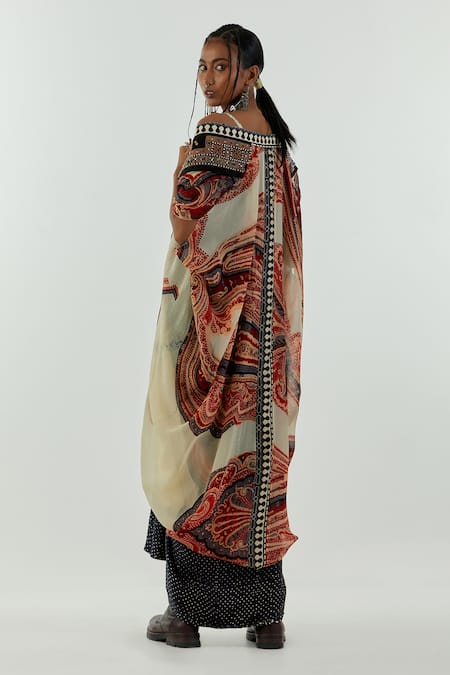 Shop Aseem Kapoor Black Blouse-cotton Silk, Jacket-sheer Silk, Ritu Sheer Jacket And Skirt Set at Aza Fashions Shop_Aseem Kapoor_Black Blouse-cotton Silk, Jacket-sheer Silk, Ritu Sheer Jacket And Skirt Set_at_Aza_Fashions