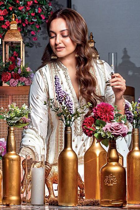 Gopi Vaid White Tussar, Oxford, Silk Gota Patti, Sequins, Asma Floral Kurta Sharara Set Online at Aza Fashions Gopi Vaid_White Tussar, Oxford, Silk Gota Patti, Sequins, Asma Floral Kurta Sharara Set_Online_at_Aza_Fashions