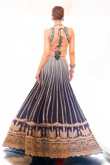 Gopi Vaid Asma Gota Work Lehenga Blouse Set 