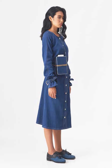 Cross A Line Kelly Solid Dress 