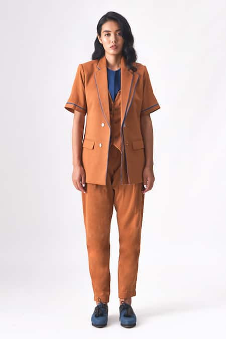 Cross A Line Thea Layered Panel Blazer 