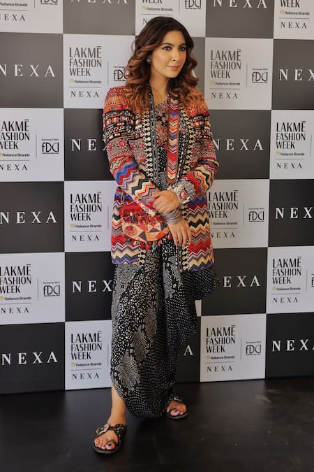 Aseem Kapoor Open Dhana Chevron Print Jacket 