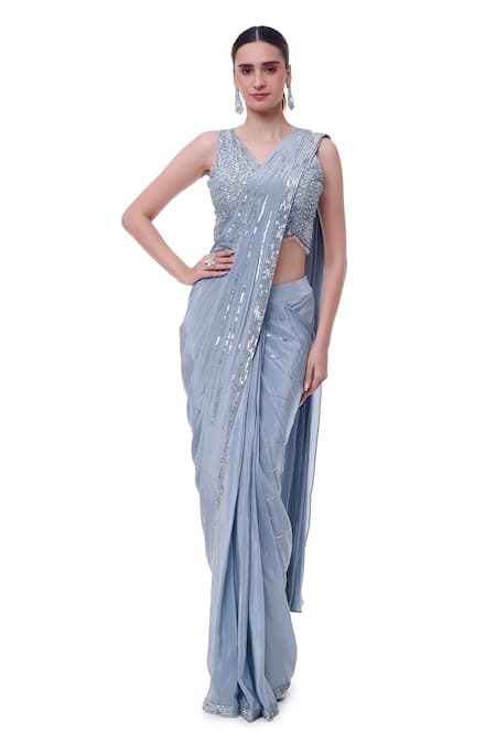 Onaya Embellished Pre-Stitched Saree With Blouse 