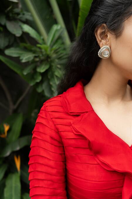 Buy Aakansha Gupta Red Organza, Satin Embroidery, Rafflesia Bloom Lehenga Ruffle Pleated Top Set Online at Aza Fashions Buy_Aakansha Gupta_Red Organza, Satin Embroidery, Rafflesia Bloom Lehenga Ruffle Pleated Top Set _Online_at_Aza_Fashions