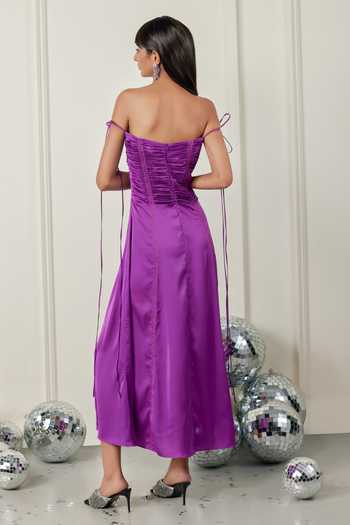 Shop Therealb Purple Satin Sweetheart Neck Enigmatic Empress Dress at Aza Fashions Shop_Therealb_Purple Satin Sweetheart Neck Enigmatic Empress Dress _at_Aza_Fashions