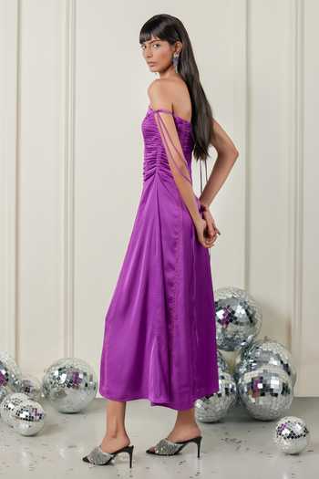 Buy Therealb Purple Satin Sweetheart Neck Enigmatic Empress Dress Online at Aza Fashions Buy_Therealb_Purple Satin Sweetheart Neck Enigmatic Empress Dress _Online_at_Aza_Fashions
