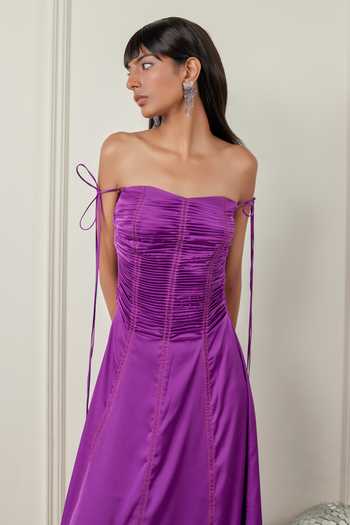 Shop Therealb Purple Satin Sweetheart Neck Enigmatic Empress Dress Online at Aza Fashions Shop_Therealb_Purple Satin Sweetheart Neck Enigmatic Empress Dress _Online_at_Aza_Fashions