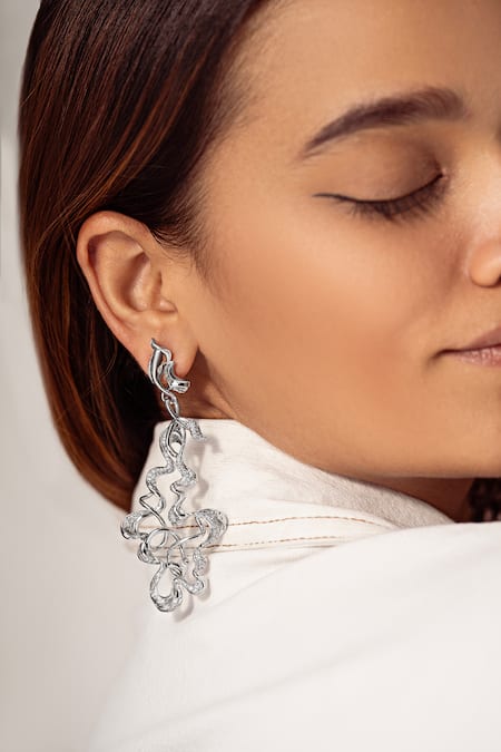 Opalina Soulful Jewellery Abstract Twisted Embellished Earrings 