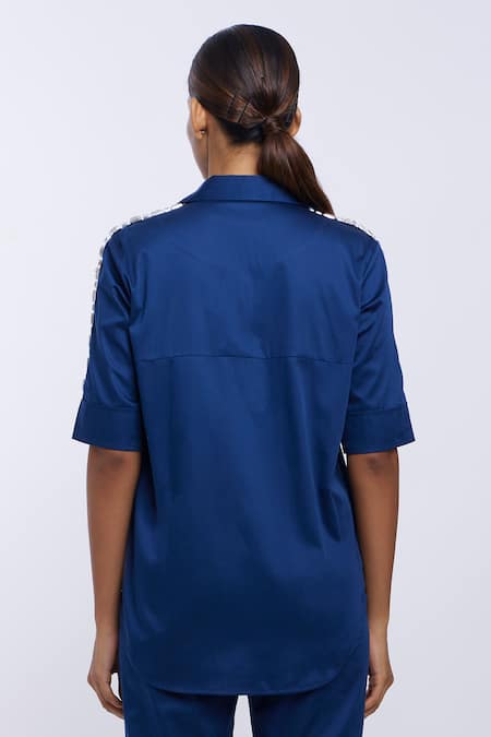 Pallavi Swadi Swarovski Ribbon Embellished Shirt 