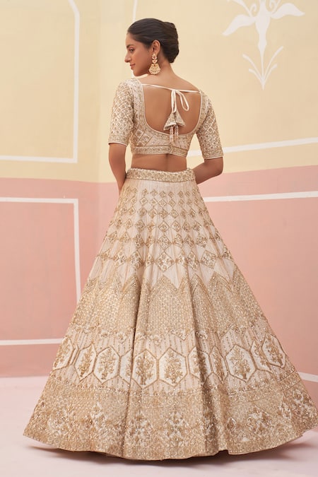 Angad Singh Embroidered Ivory Bridal Lehenga Set 