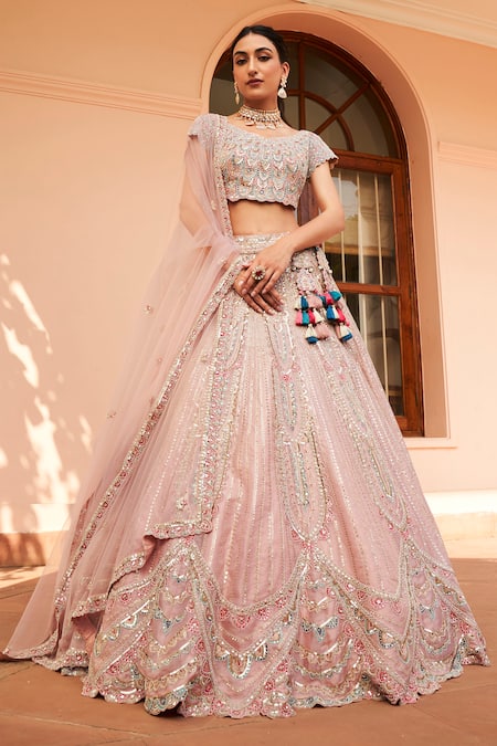 Osaa by Adarsh Aari & Dori Embroidered Bridal Lehenga Set 