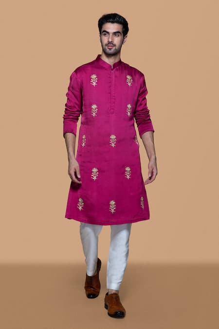 Sanjev Marwaaha Zardozi Embroidered Kurta With Pant 