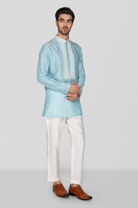 Sanjev Marwaaha Handblock Print Short Kurta With Pant 