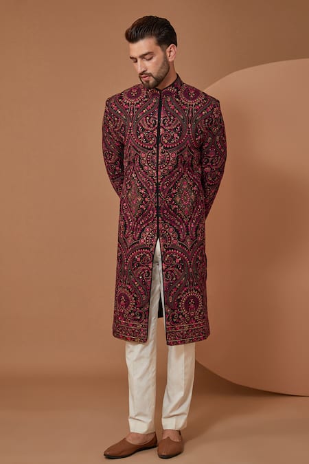 Kasbah Embroidered Sherwani & Pant Set 