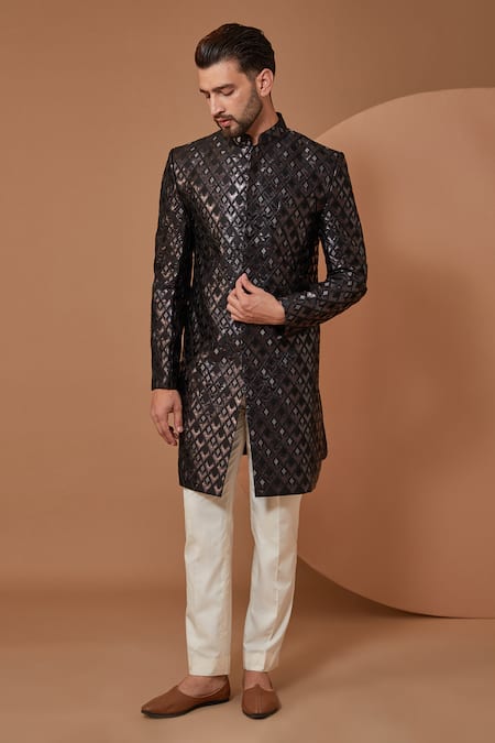 Kasbah Chanderi Silk Embellished Sherwani Set 
