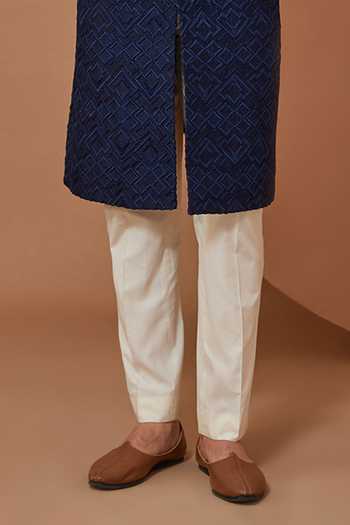 Kasbah Blue Silk, Cotton Geometric Thread Embroidered Sherwani Set Online at Aza Fashions Kasbah_Blue Silk, Cotton Geometric Thread Embroidered Sherwani Set _Online_at_Aza_Fashions