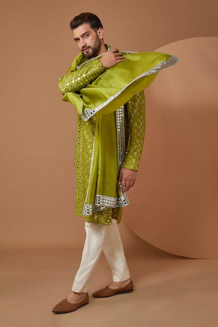 Kasbah Mirror Embroidered Straight Kurta Pant Set 