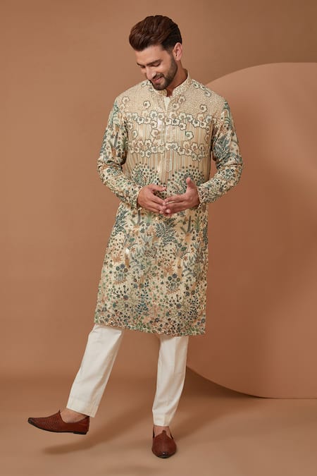 Kasbah Flower Garden Embroidered Kurta With Pant 