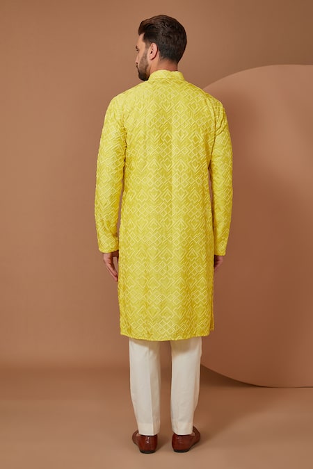 Kasbah Chikankari Work Kurta With Pant 