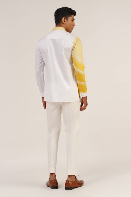 Dhruv Vaish Curve Line Print Short Kurta 