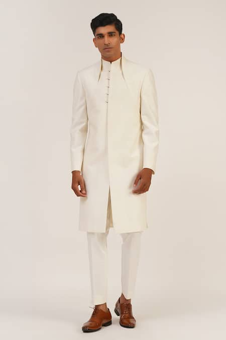 Dhruv Vaish Full Sleeve Silk Sherwani 