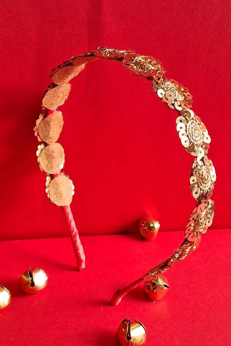 Choko Gold Sequins Santas Star Xmas Embellished Hair Band