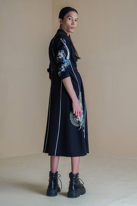 Buy Anurag Gupta Black Crepe Embroidery High Neck Germ Print Midi Dress Online at Aza Fashions Buy_Anurag Gupta_Black Crepe Embroidery High Neck Germ Print Midi Dress _Online_at_Aza_Fashions