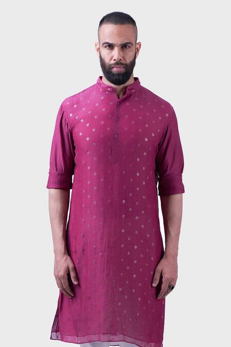 Buy Raghavendra Rathore Jodhpur Wine Silk Sequins, Embroidery The Floral Kurta Online at Aza Fashions Buy_Raghavendra Rathore Jodhpur_Wine Silk Sequins, Embroidery The Floral Kurta _Online_at_Aza_Fashions