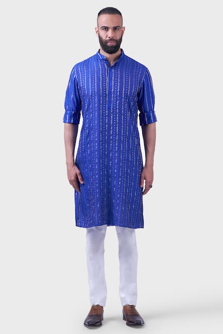 Raghavendra Rathore Jodhpur The Ultraviolet Zari Work Kurta 