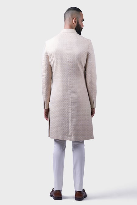 Shop Raghavendra Rathore Jodhpur Gold Silk Embroidery Bloom Butti Achkan at Aza Fashions Shop_Raghavendra Rathore Jodhpur_Gold Silk Embroidery Bloom Butti Achkan _at_Aza_Fashions