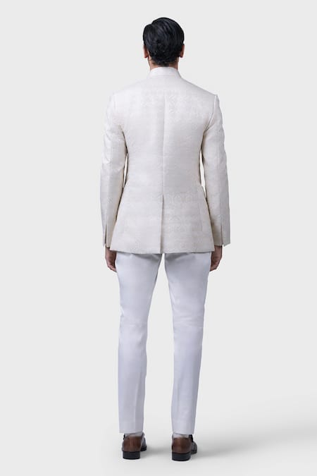 Raghavendra Rathore Jodhpur Shahi Bloom Crest Embroidered Bandhgala 