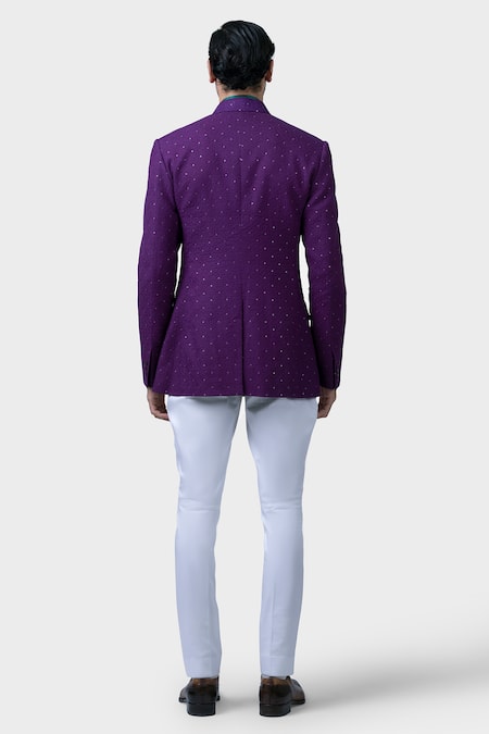 Raghavendra Rathore Jodhpur Starry Bloom Embroidered Bandhgala 